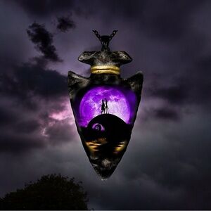 The Nightmare Before Christmas Inspired Jack & Sally Triangle Pendant‎ Ne…